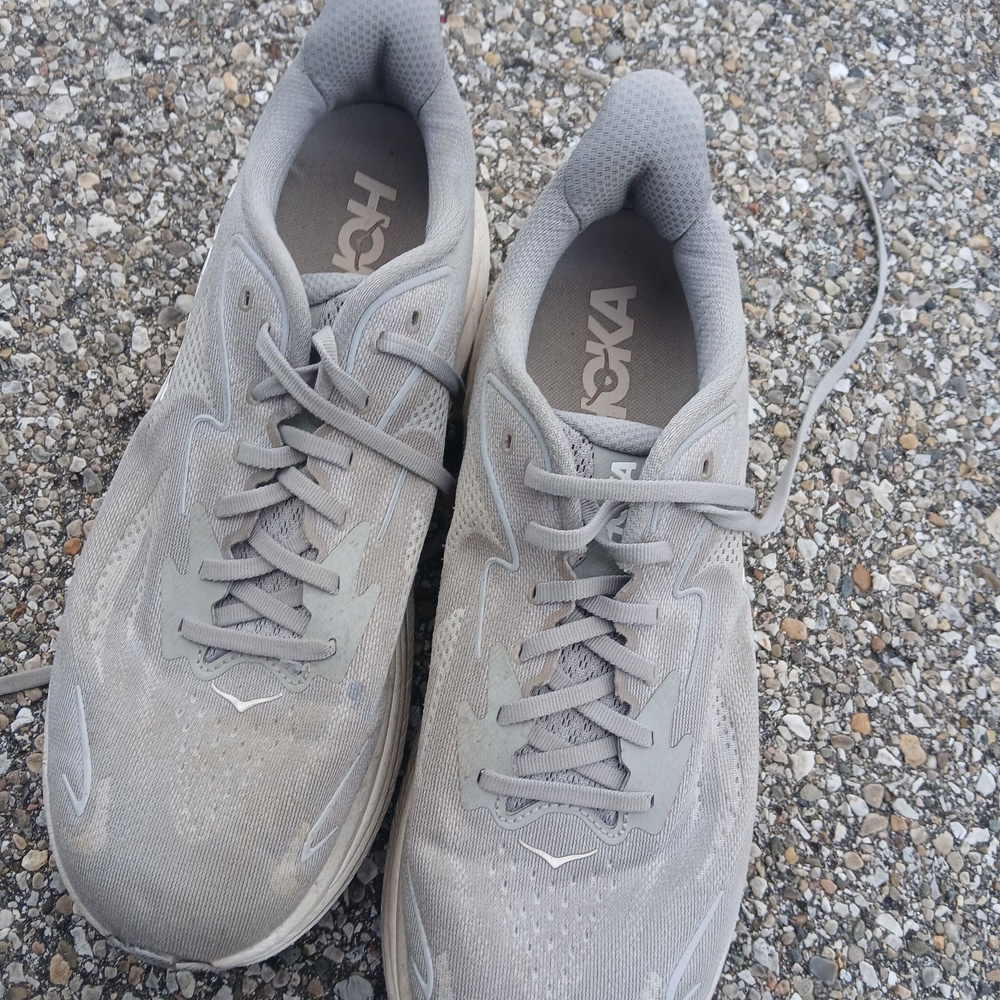 Hoka Clifton 10 Shoes Mens Size 11.5 Gray Running Athletic Sneakers Low Top